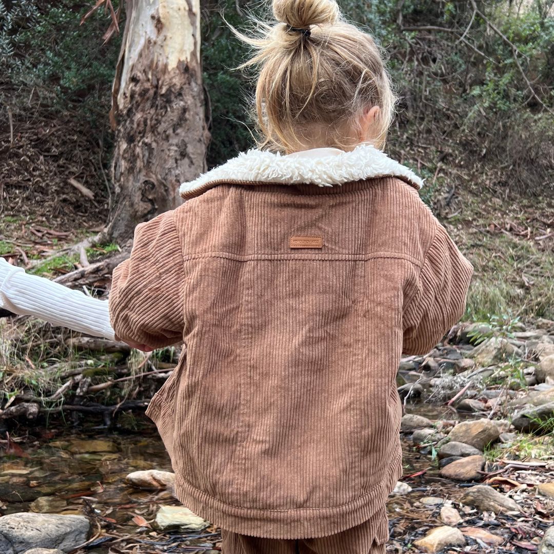 Kids Organic Cotton Corduroy & Sherpa Jacket