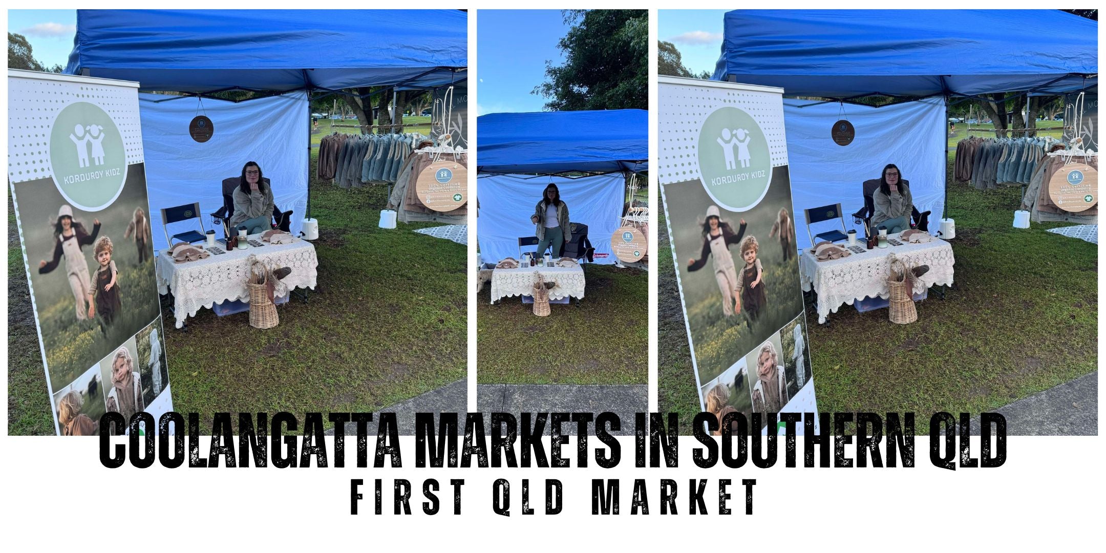 Markets in coolangatta, organic cotton corduroy clothing for toddlers, kids and adults