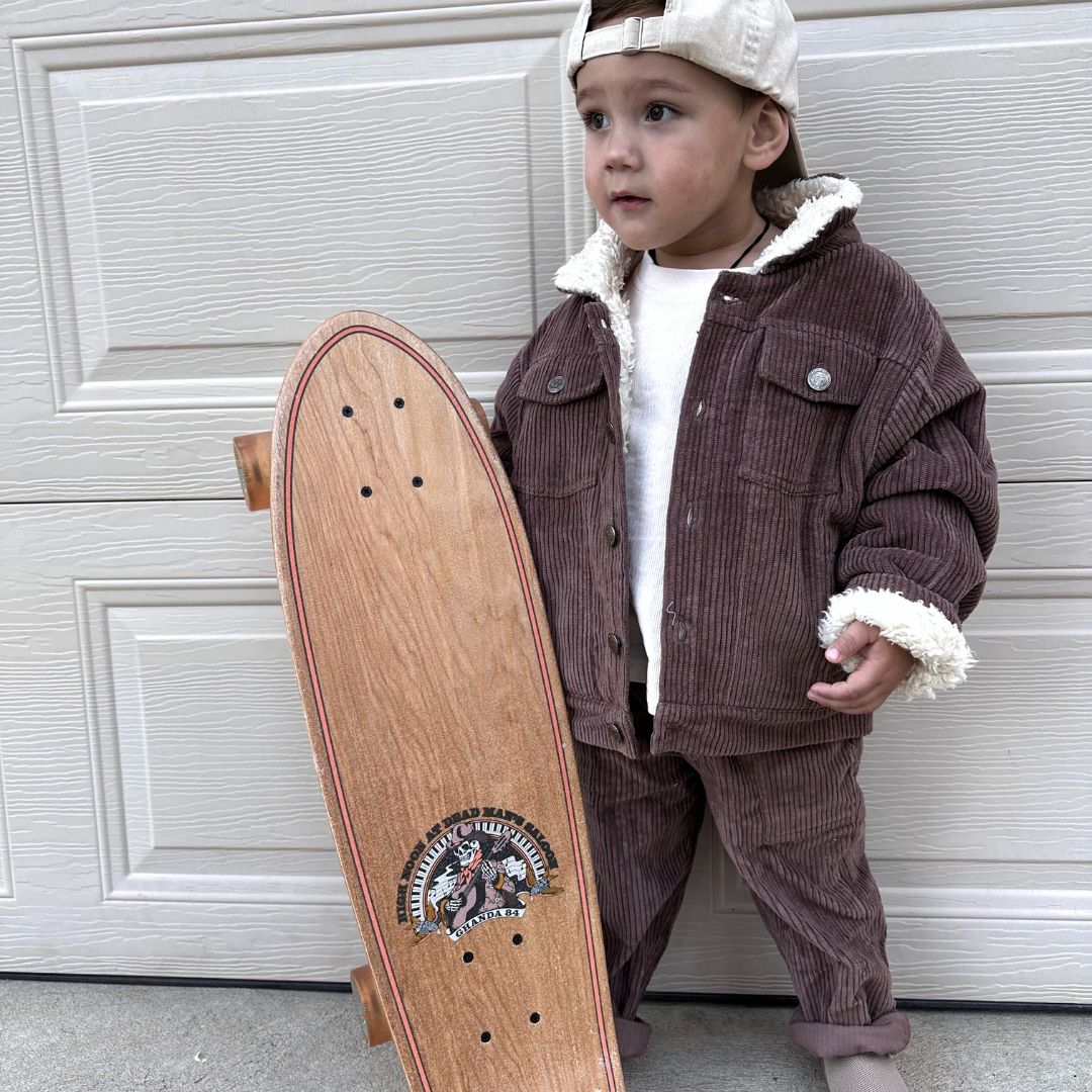Kids Organic Cotton Corduroy & Sherpa Jacket