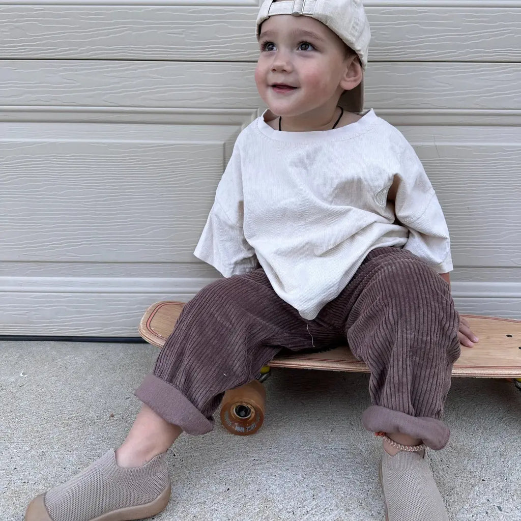 Toddler Solid Color Corduroy Warm Pants