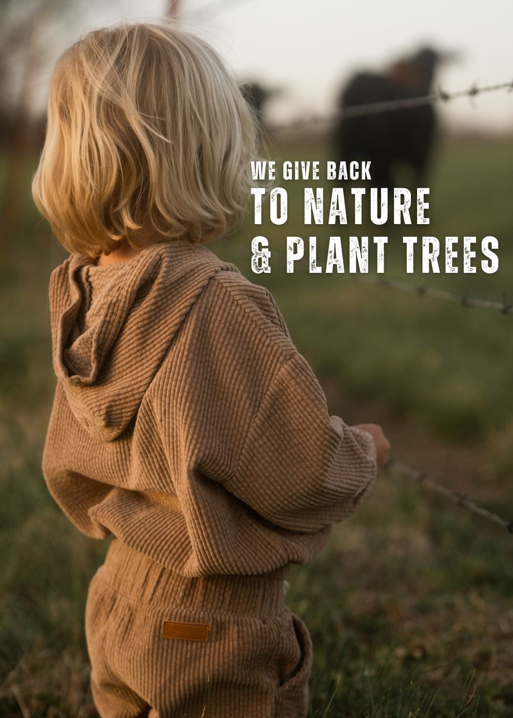 Kids and toddlers tan corduroy track suit banner mobile