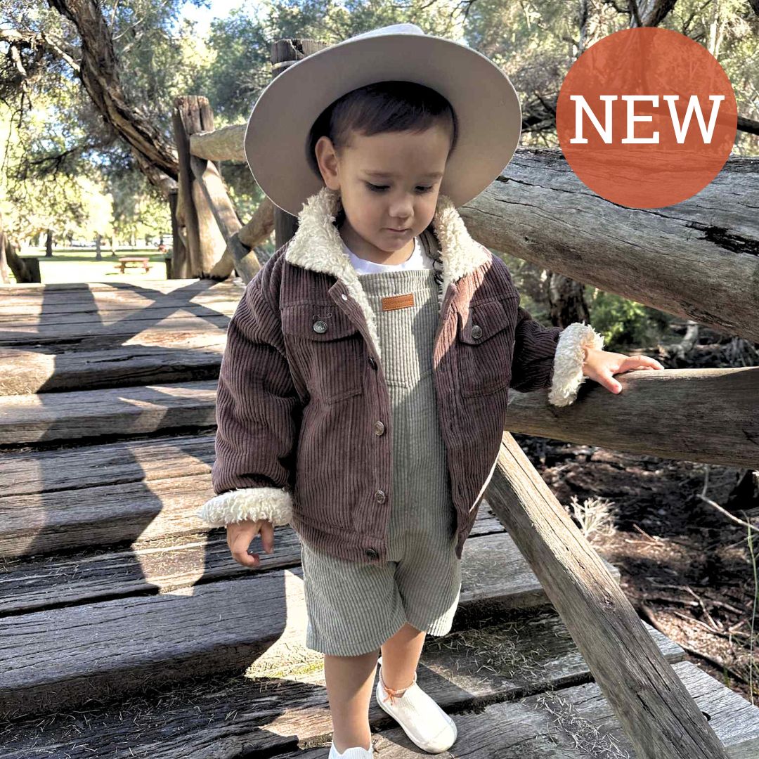 Kids Organic Cotton Corduroy & Sherpa Jacket