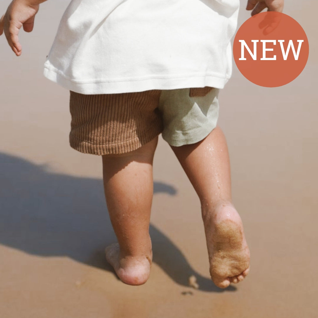 Kids Organic Cotton Corduroy & Denim Shorts