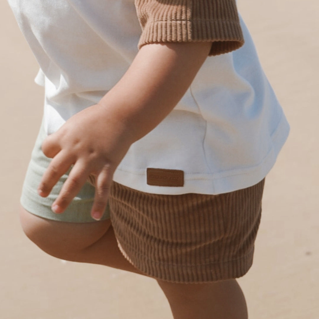 Kids Organic Cotton Corduroy & Denim Shorts