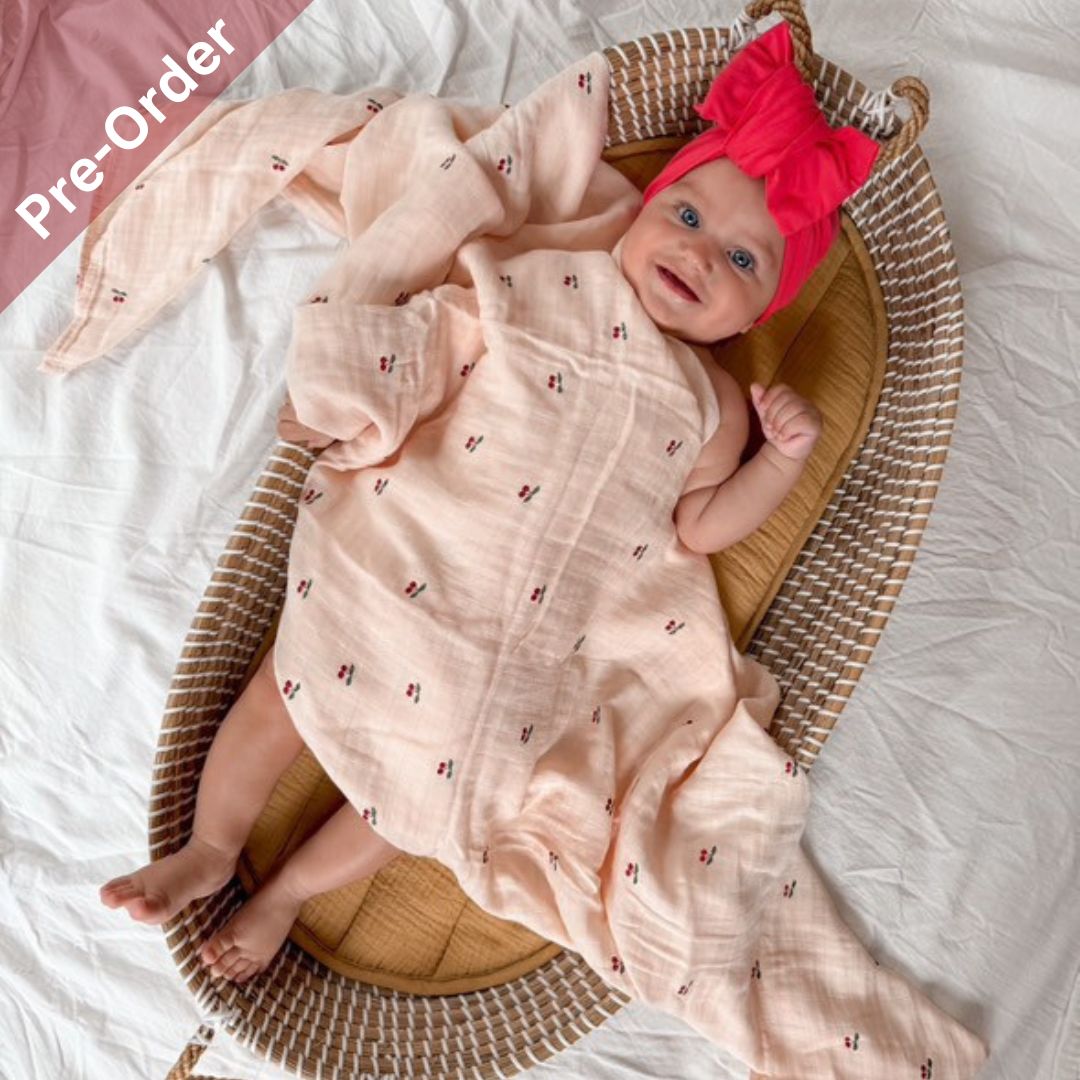 Organic Cotton Cherry Blossom Swaddle