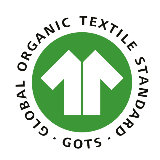 GOTS Certification logo which stands for global organic textile standard