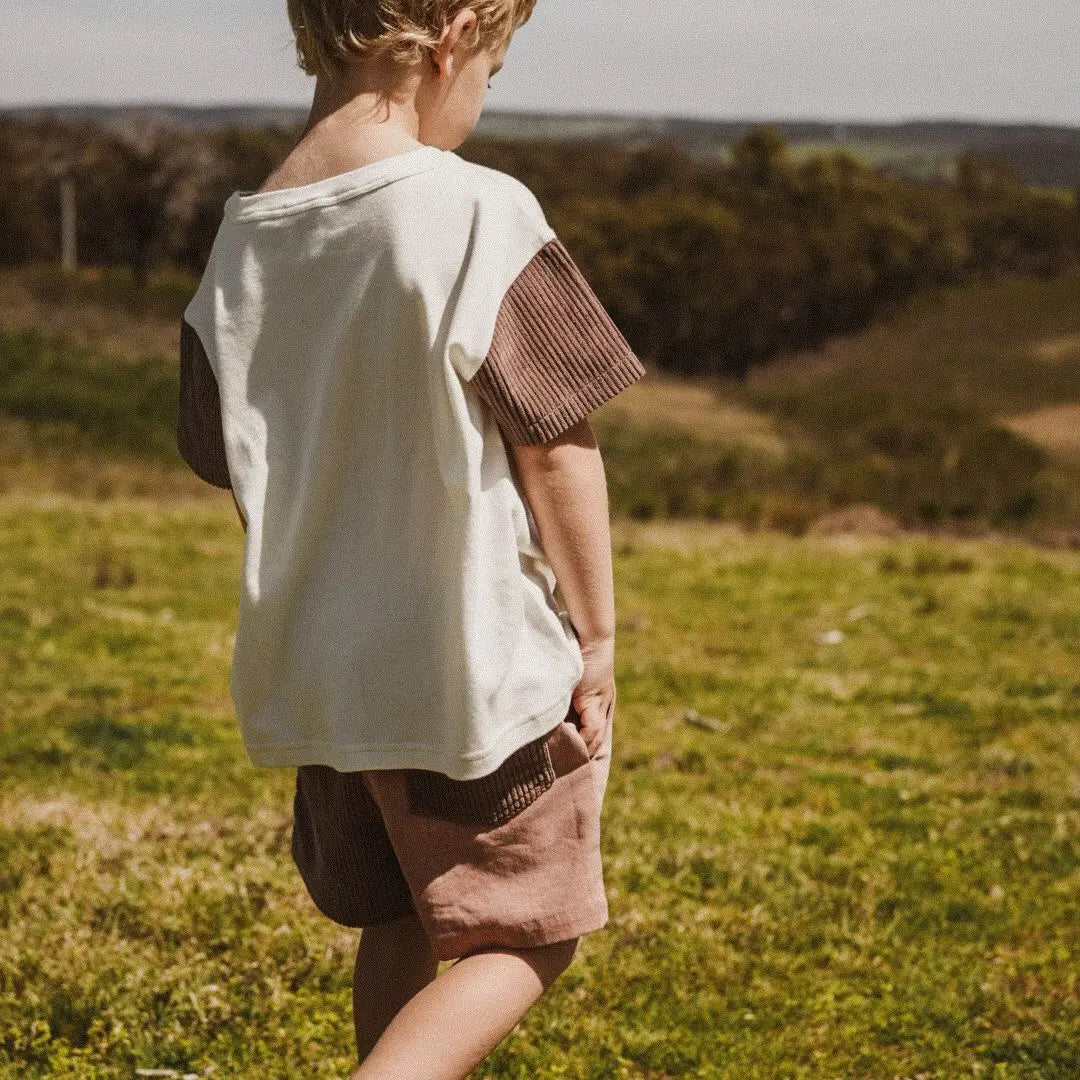 corduroy and cotton kids shirt made from organic cotton
