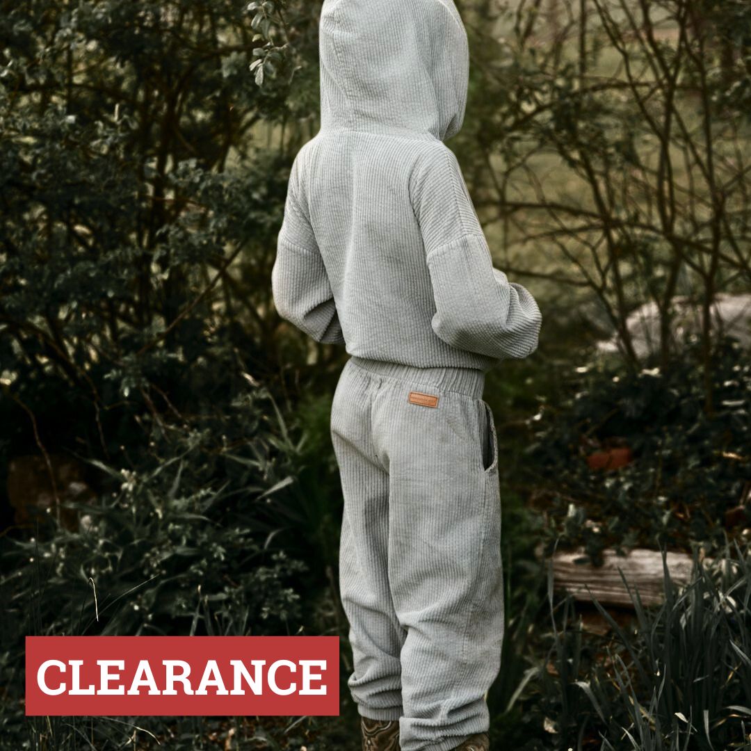 tracksuit in colour sage made from organic cotton corduroy clothing for infants, toddlers and kids